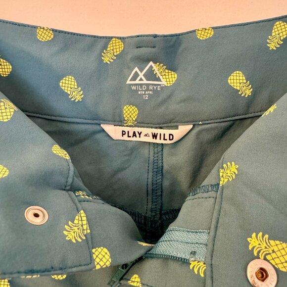 NWOT - Wild Rye Freel pineapple mountain bike shorts - size 12 - Picture 5 of 6